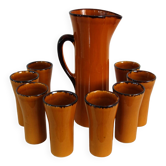 Vintage orangeade service signed Claude Paci, Vallauris, 1970s