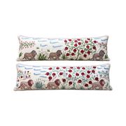 Set of 2 vintage embroidered cushion covers 45x137 cm