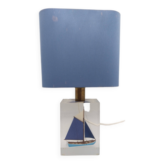 Wintrebert Thierry lamp. Sailboat inclusion plexiglass