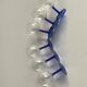 6 glasses 13 cm wine ARC France vintage foot blue stem