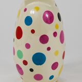 Boch Frères Pichet / Mid-Century Jug in Gold and Polka Dots, Belgium, 1950s