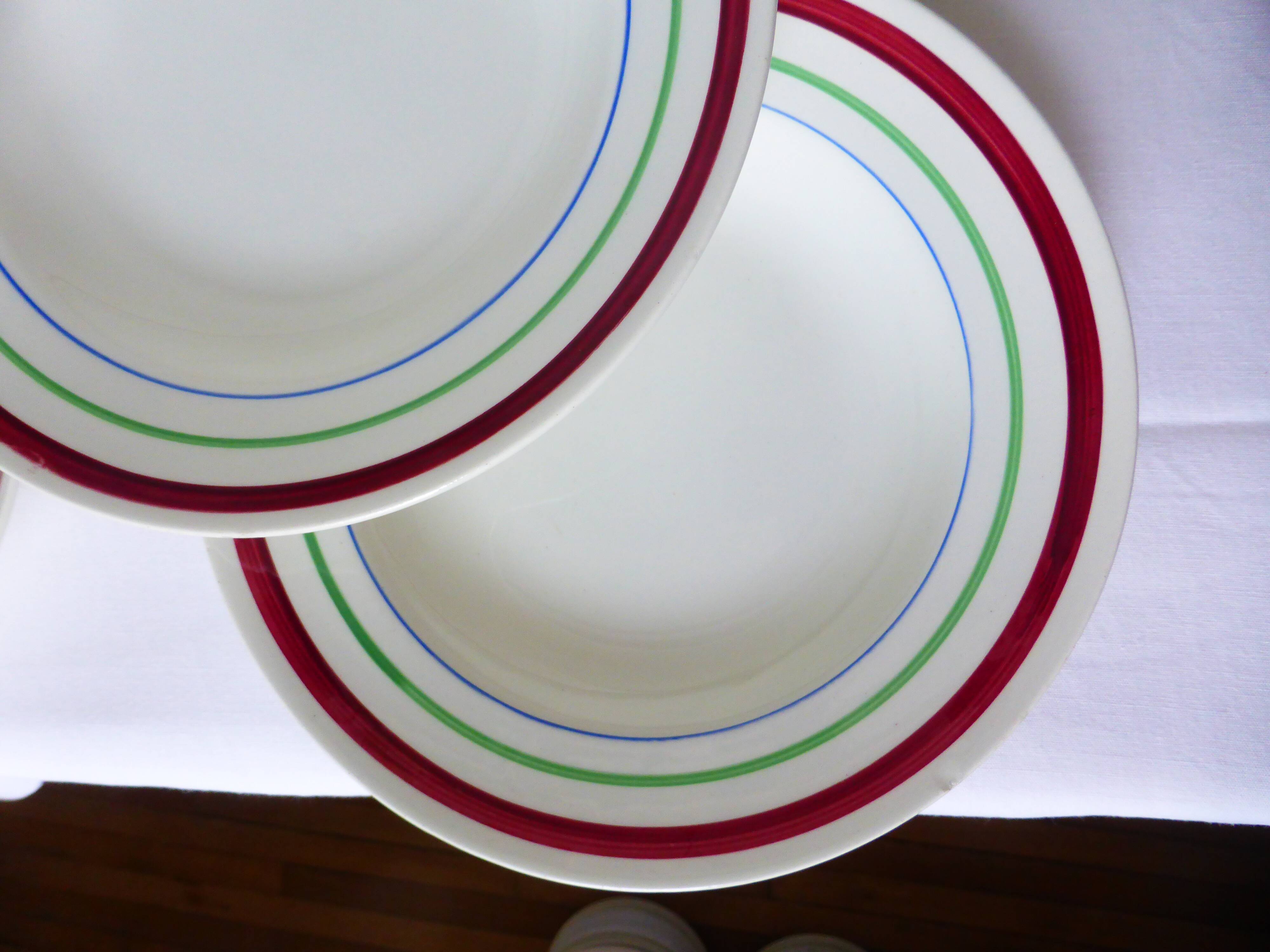 5 vintage porcelain soup plates