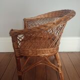 Vintage wicker children's armchair