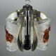 Amber mid-century chrome chandelier by Toni Zuccheri for Veart, Italy, 1970s.