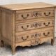 Louis XV style chest of drawers, solid raw oak, 1920.