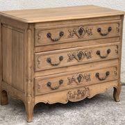 Louis XV style chest of drawers, solid raw oak, 1920.
