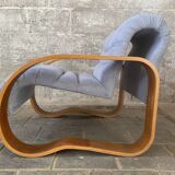 Midcentury modern curvy wavy lounge chair by Jan Bocan, Czech 1970s