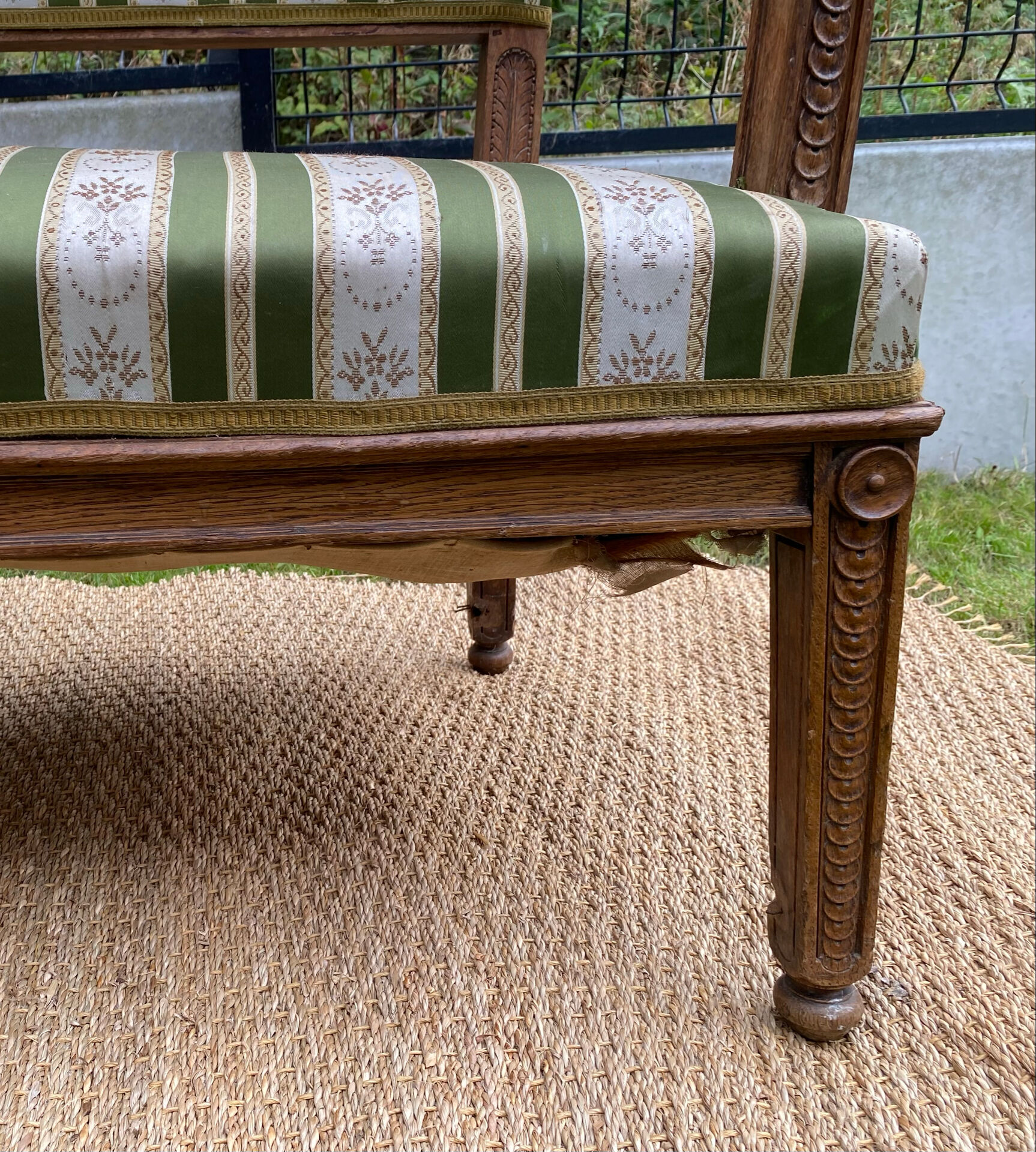 Antique Directoire style salon (2-seater bench + chair)