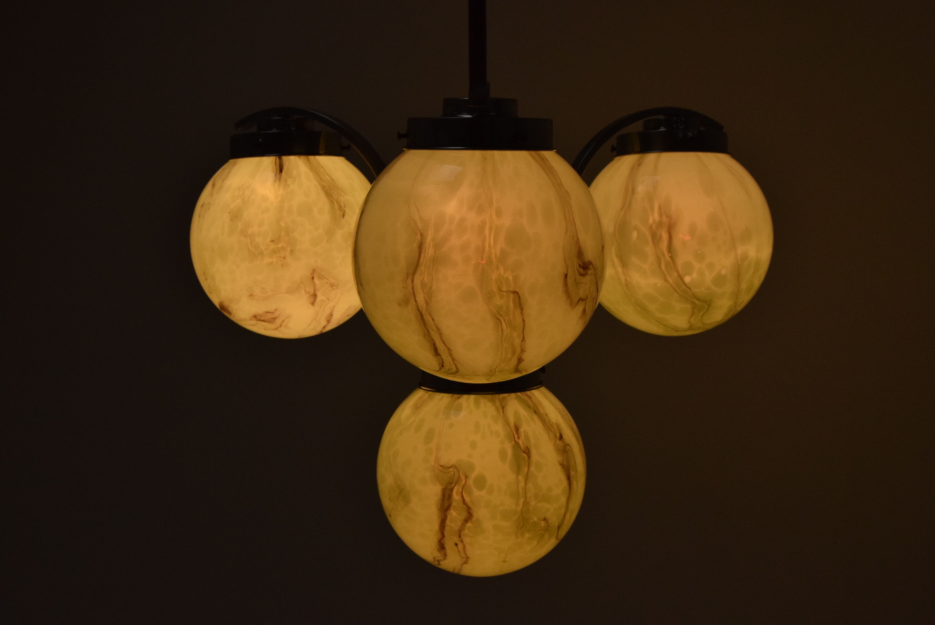 Art deco chrome chandelier,1930's.