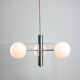 Vintage Italian Chrome and Opaline Chandelier