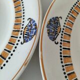 6 Longwy Art Deco plates
