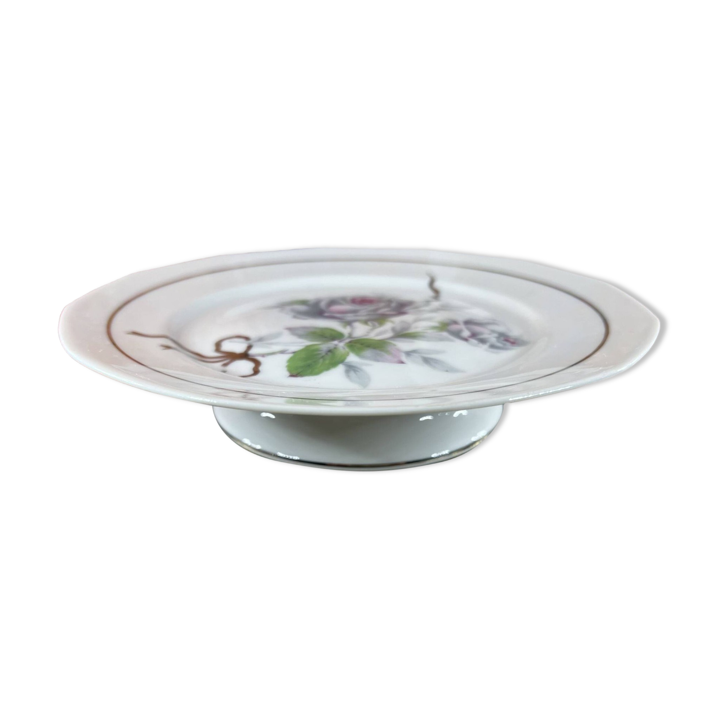 Cup on foot display in Limoges porcelain