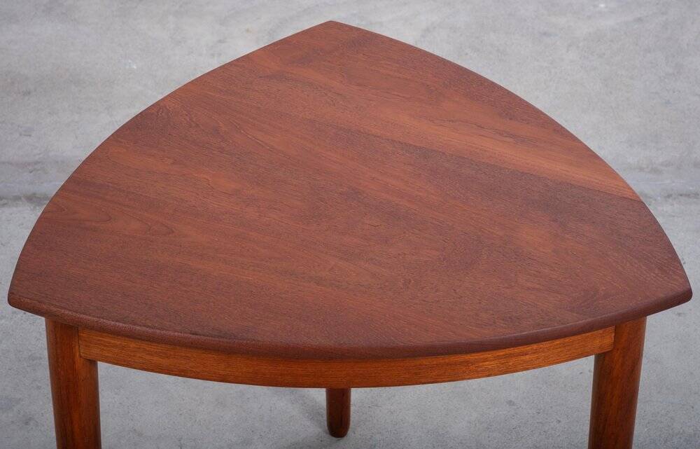 Triangular Coffee or Side Table in Teak, Denmark, 1960s