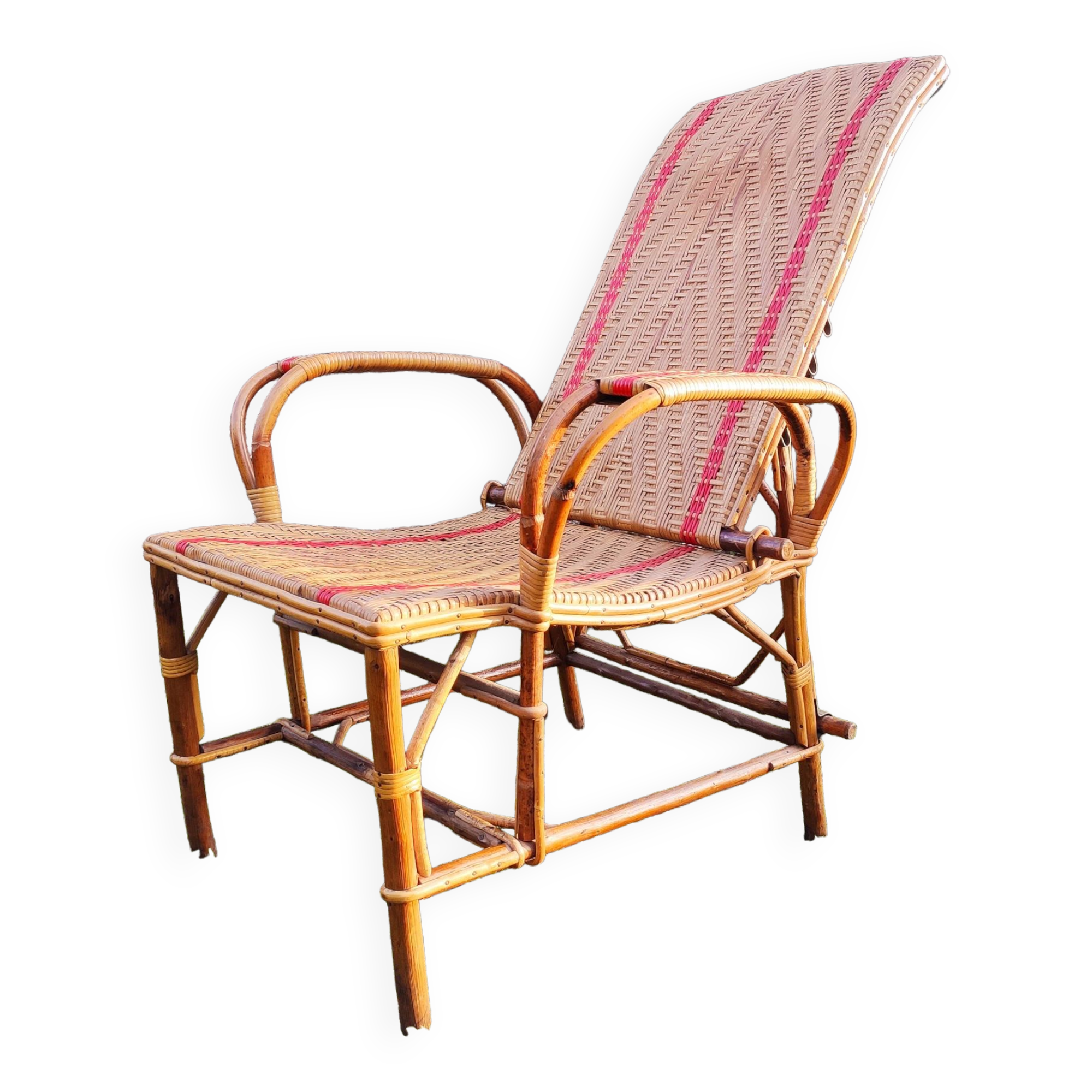 Old rattan armchair