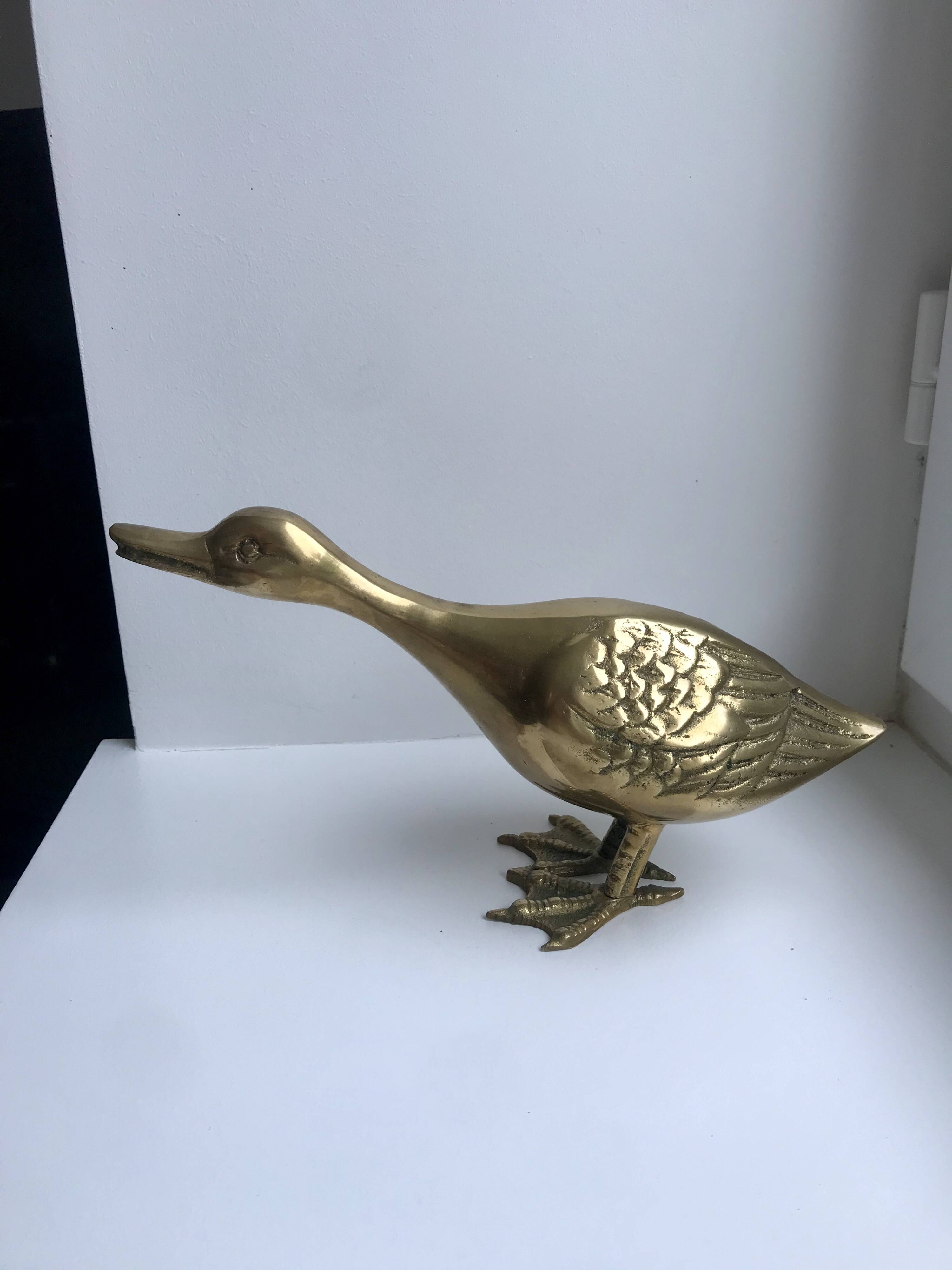 Brass animal large duck 1950s