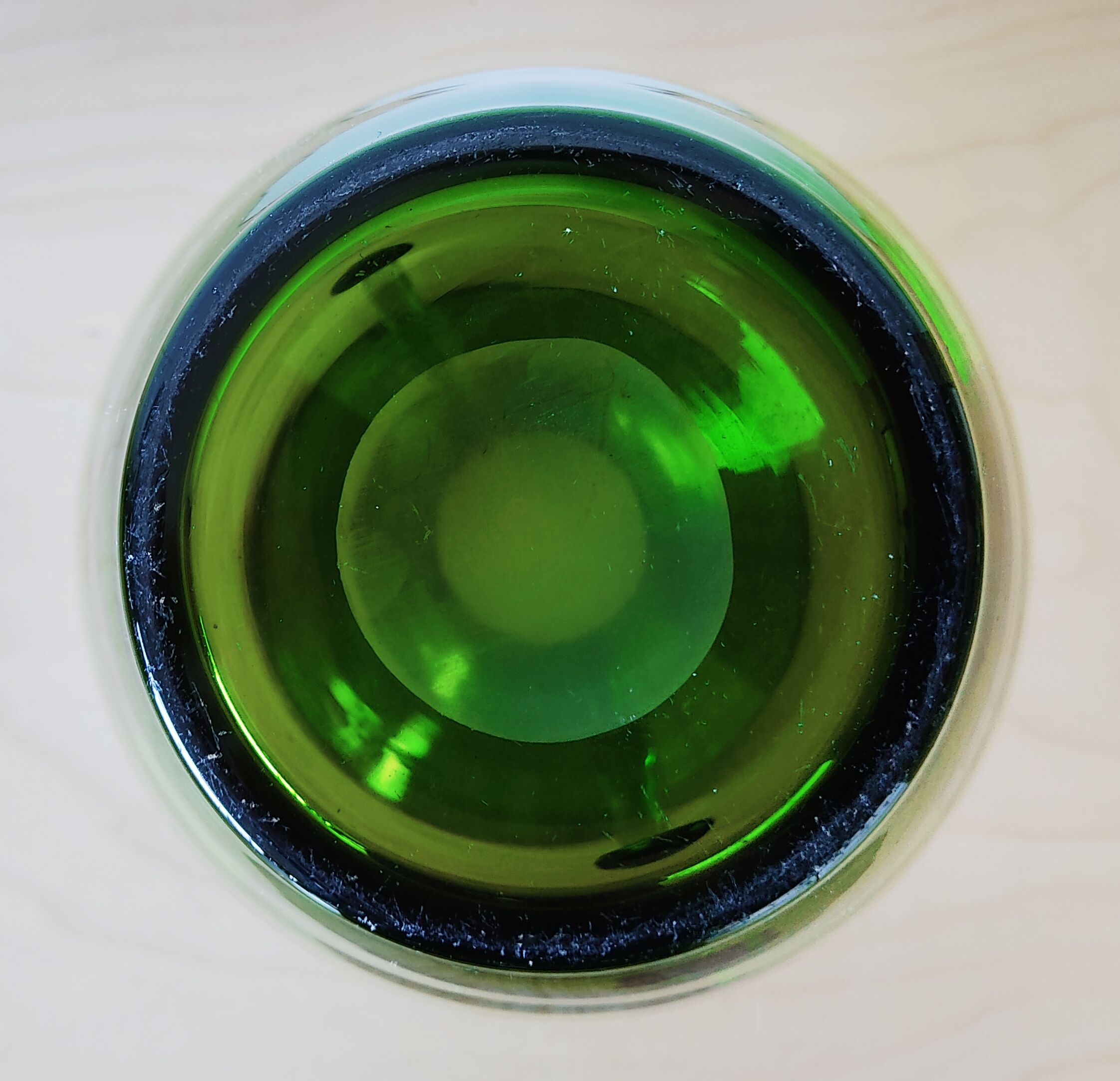 Green glass vase