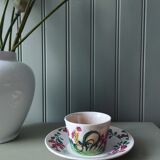 Cup and saucer Creil & Montereau "Rooster"