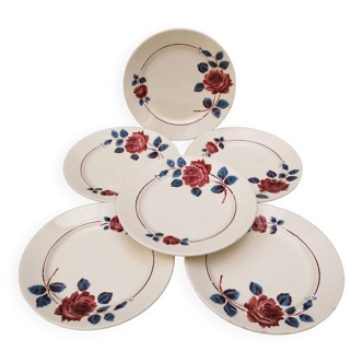 Badonviller Rose porcelain dinner plates