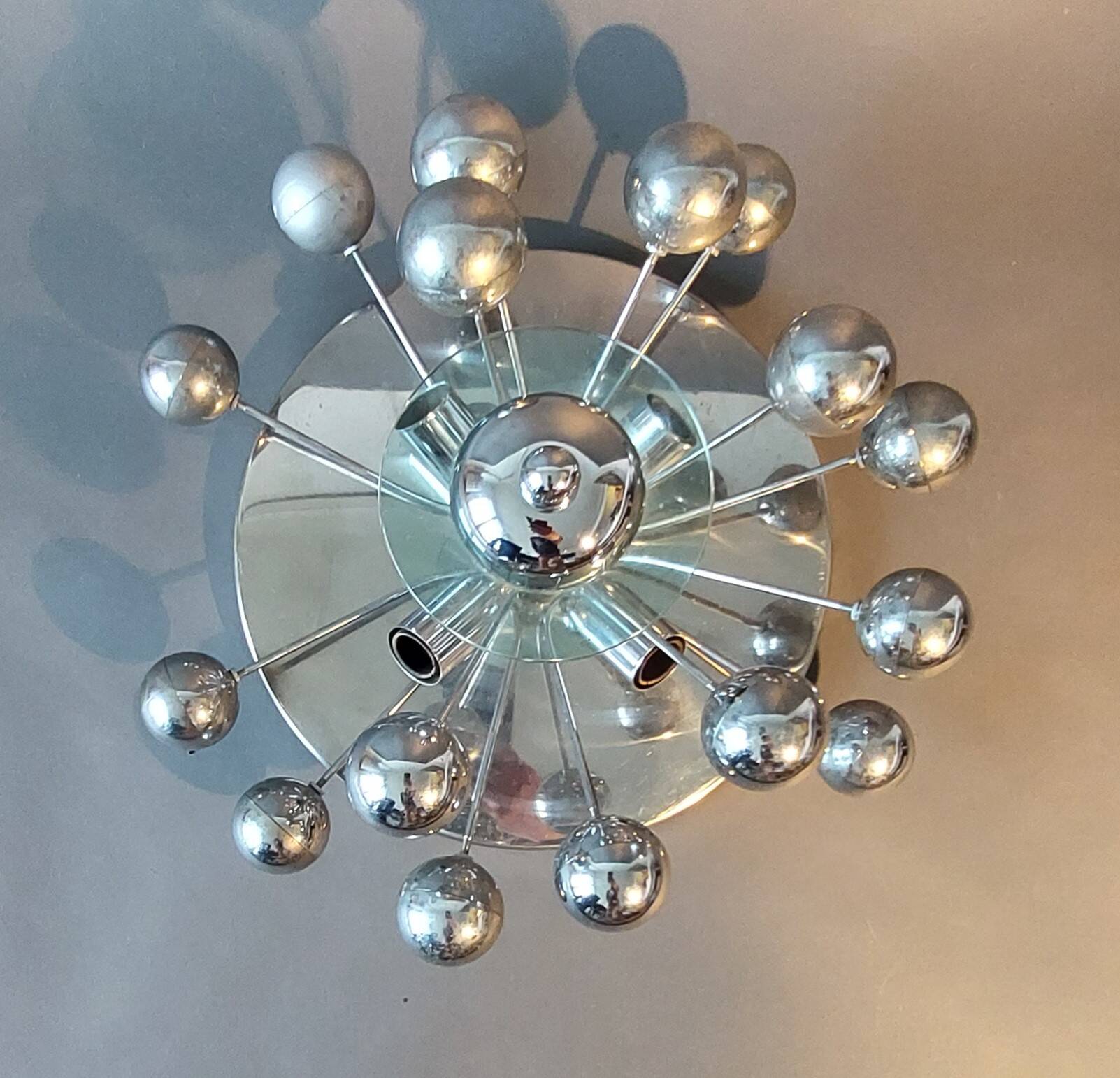Sputnik 4-light ceiling or wall lamp, Italy 1970.