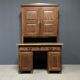 Antique painted pine desk or secretaire with wall unit from Germany late 1800s.