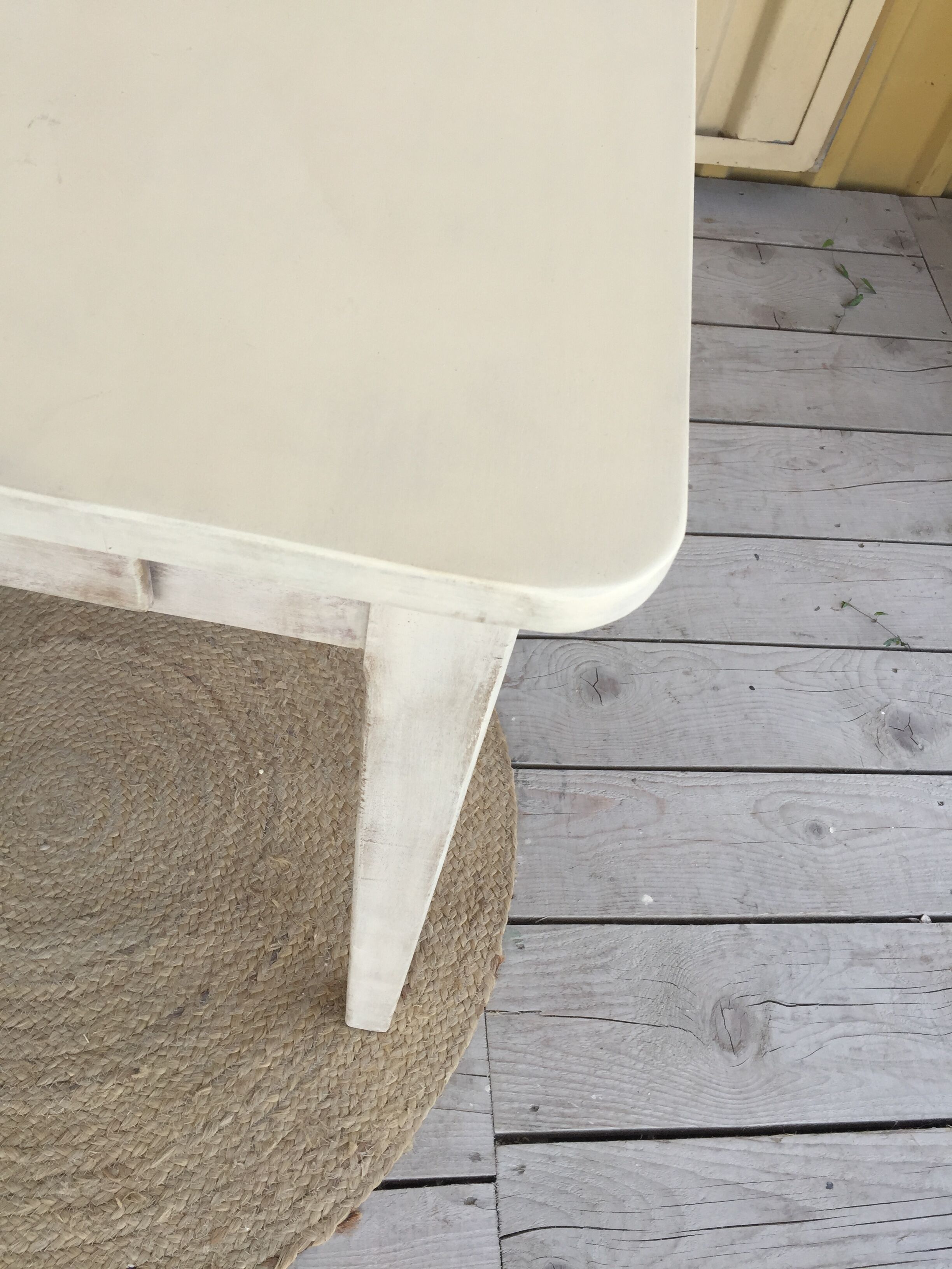 patinated farmhouse table