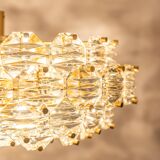Dazzling chandelier, brass and crystal glass by Kinkeldey, Germany, 1970s.