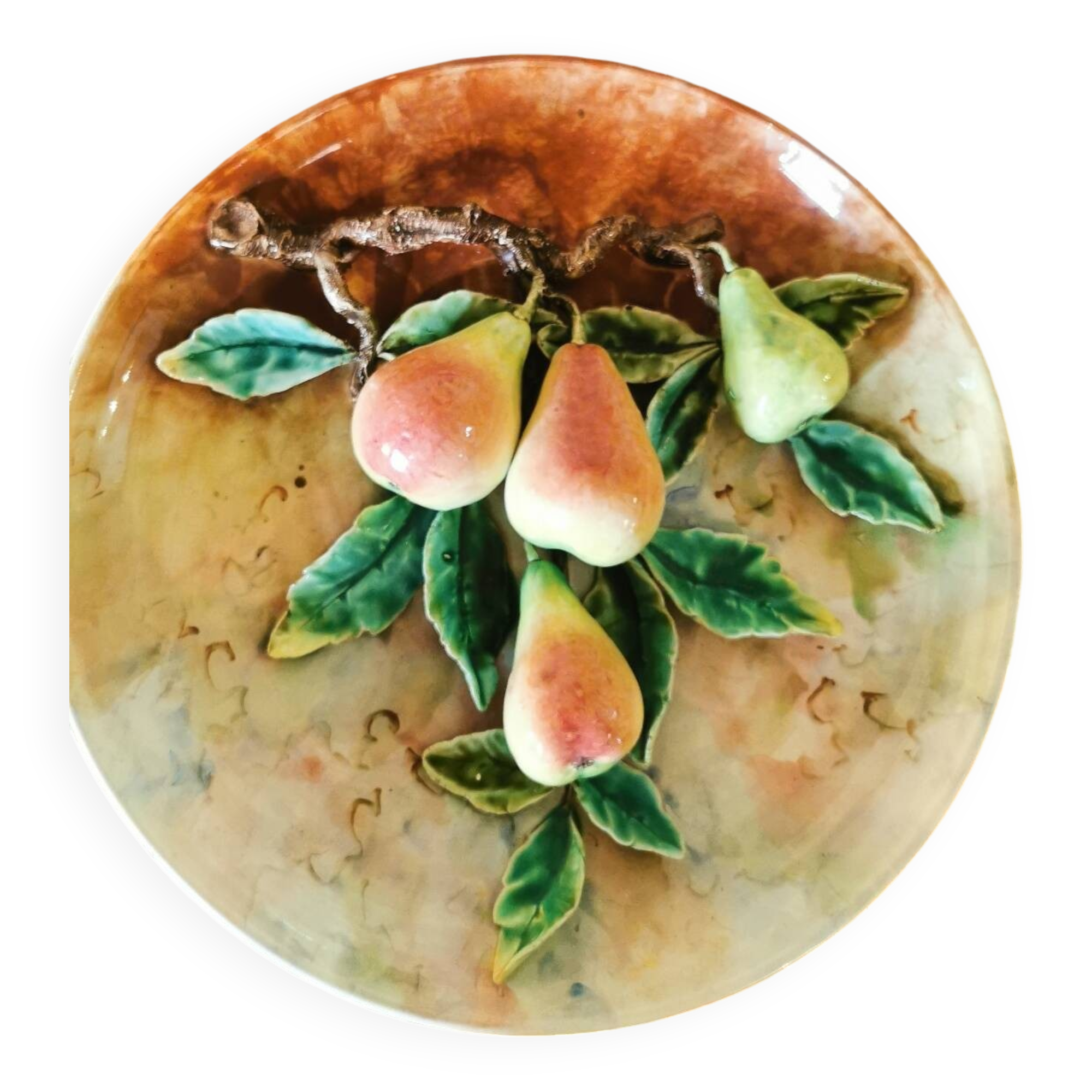 Large barbotine dish