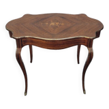 Napoleon III violin-shaped middle desk table 19th in marquetry