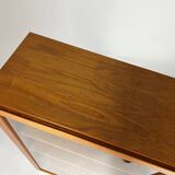 Vintage Teak Highboard Shelf Display Cabinet by Omann Jun 60s Danish Design