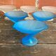 Set of 6 zig zag design ice cream bowls la rochere frosted glass france