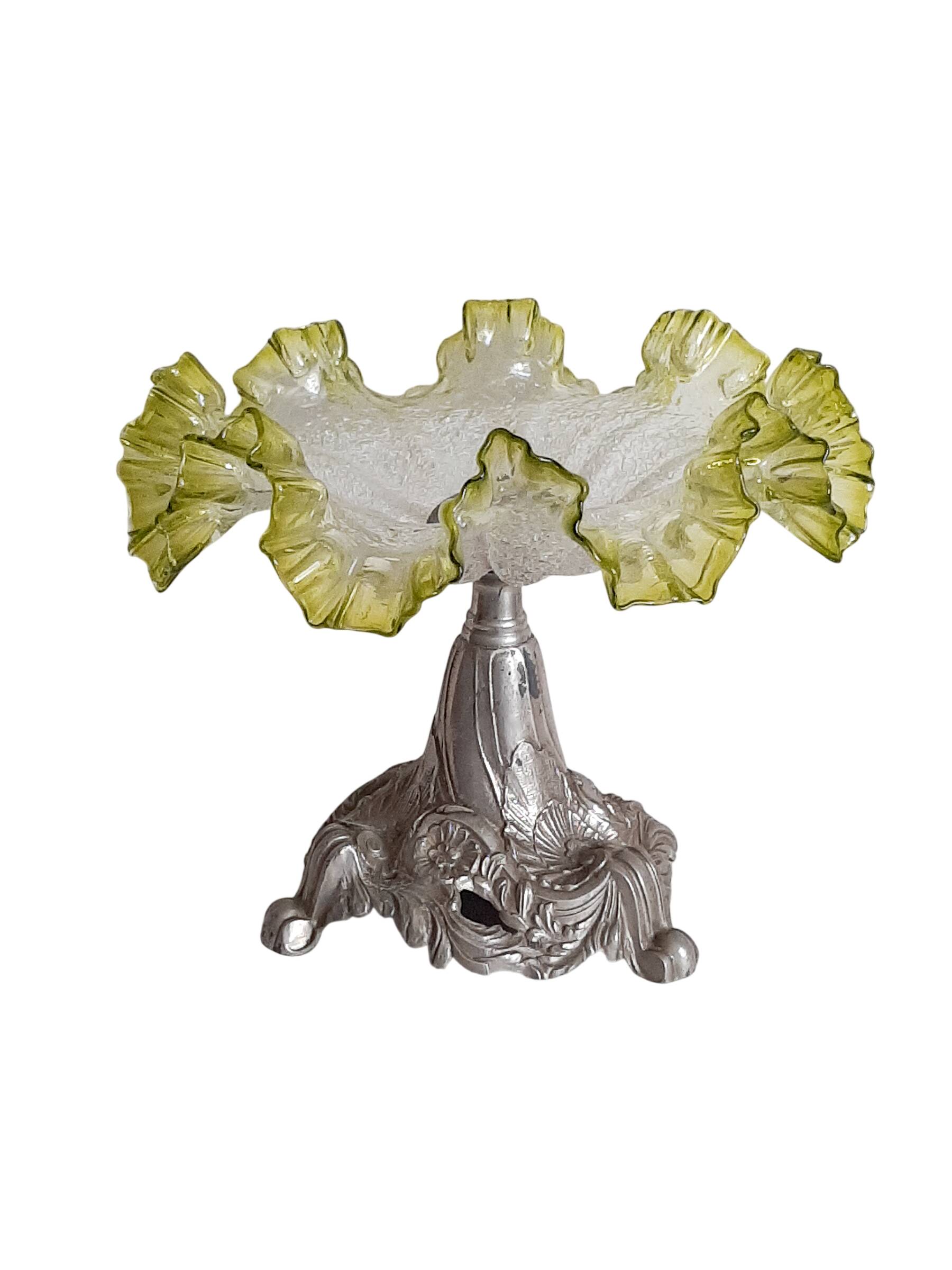 Glass bowl and Art Nouveau regulator