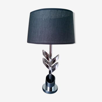 Lampe design vintage années 70 en métal chromé