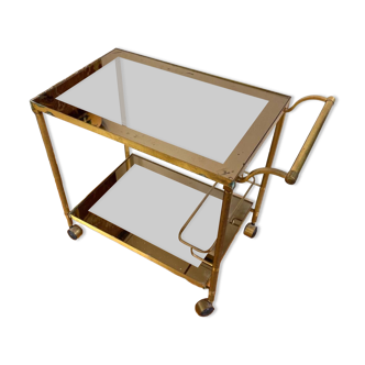 Art Deco bar trolley in smoked glass