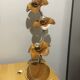 Lampe fleurs en bois