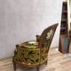 Fauteuil Bergère à coussin de style louis XVI retravaillee