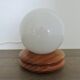Scandinavian lamp in pine and white opaline, 1980