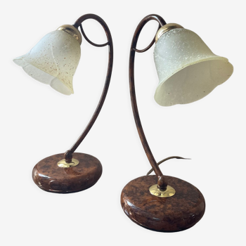 Paire de lampes italiennes des années 70-80