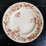 Set of Five Antique French Ceramic Plates with Birds and Flowers - Longwy - late XIX century