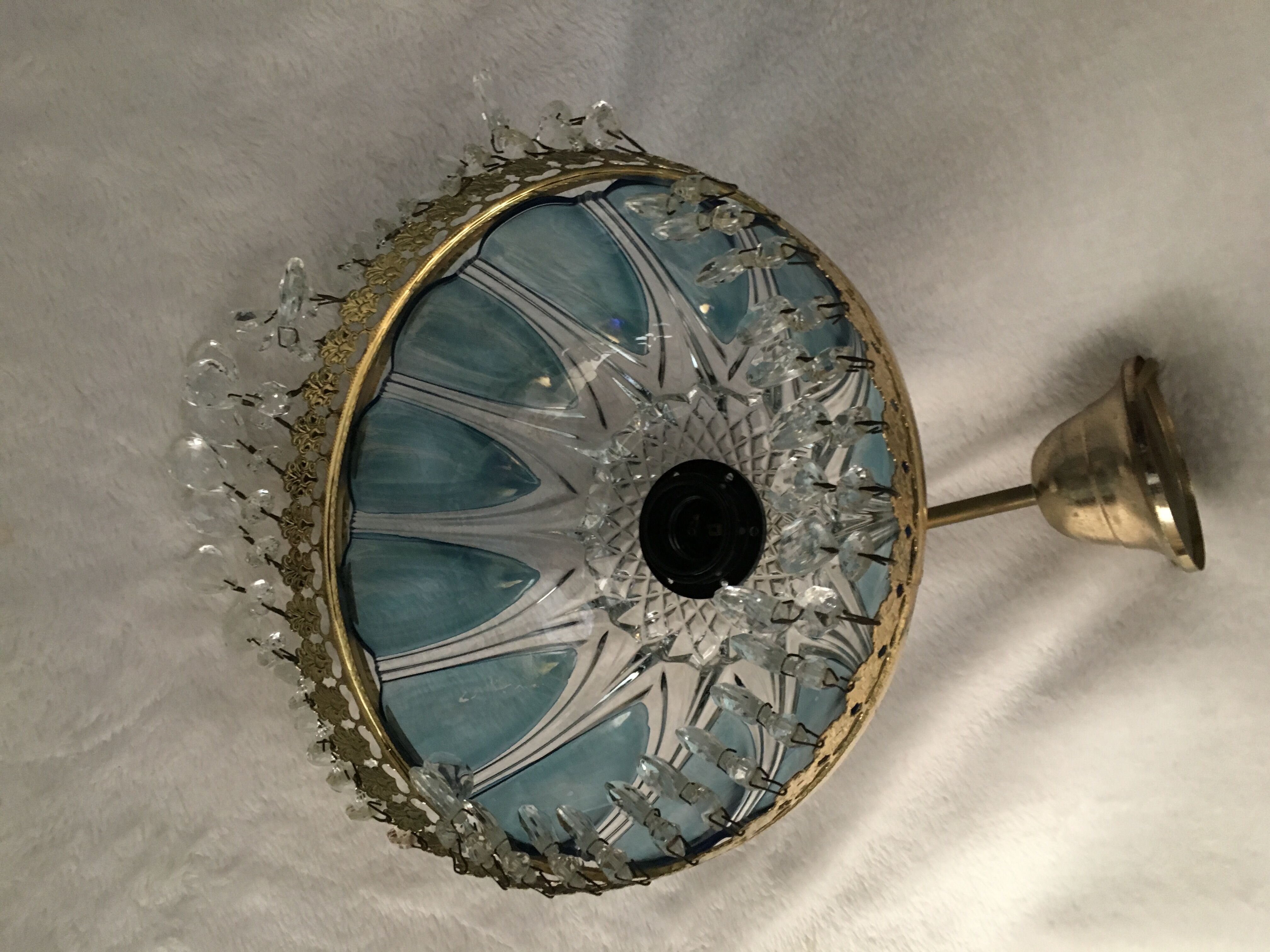 Glass chandelier Blues shabby chic has tassels