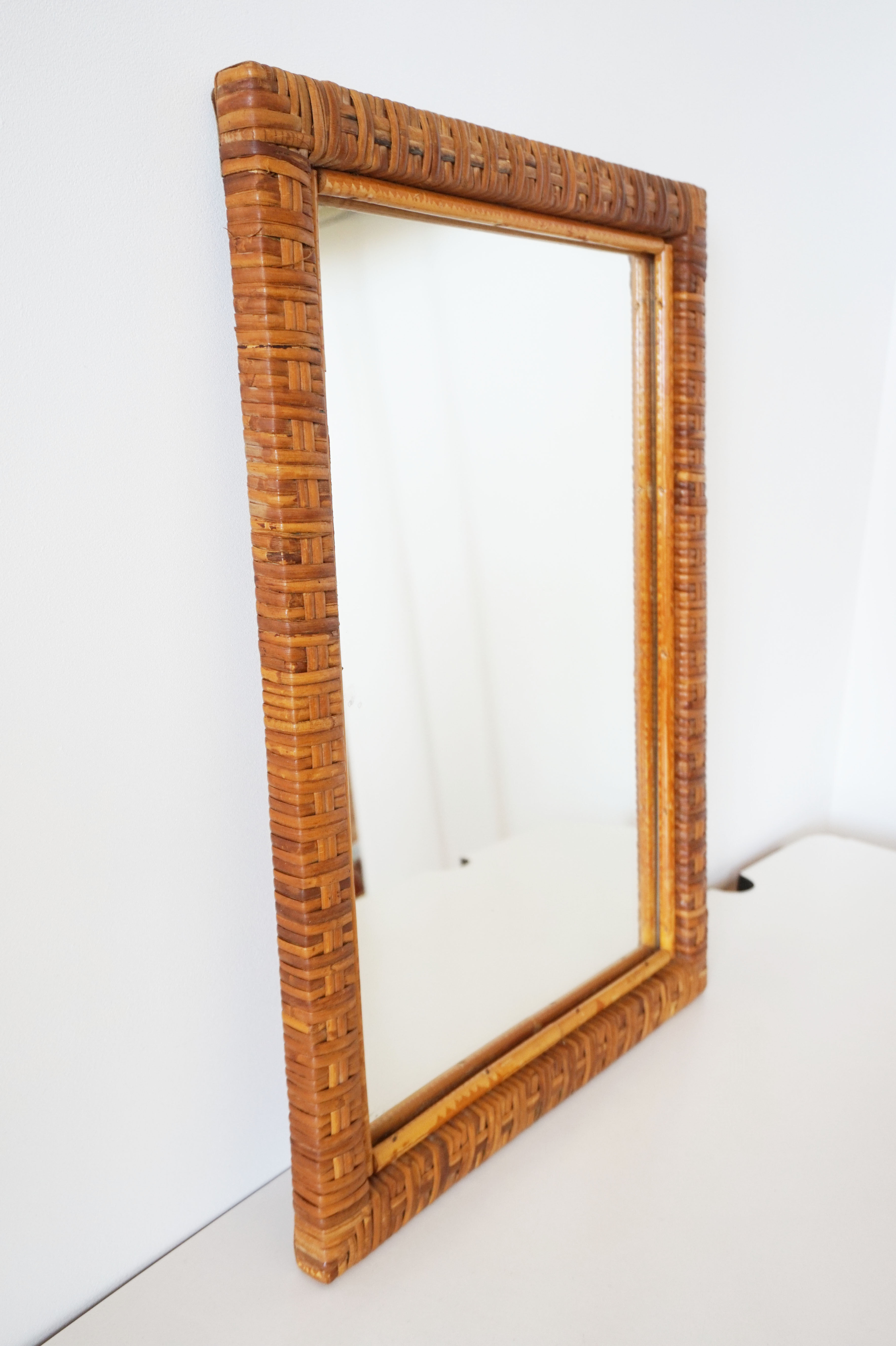 Vintage rattan mirror