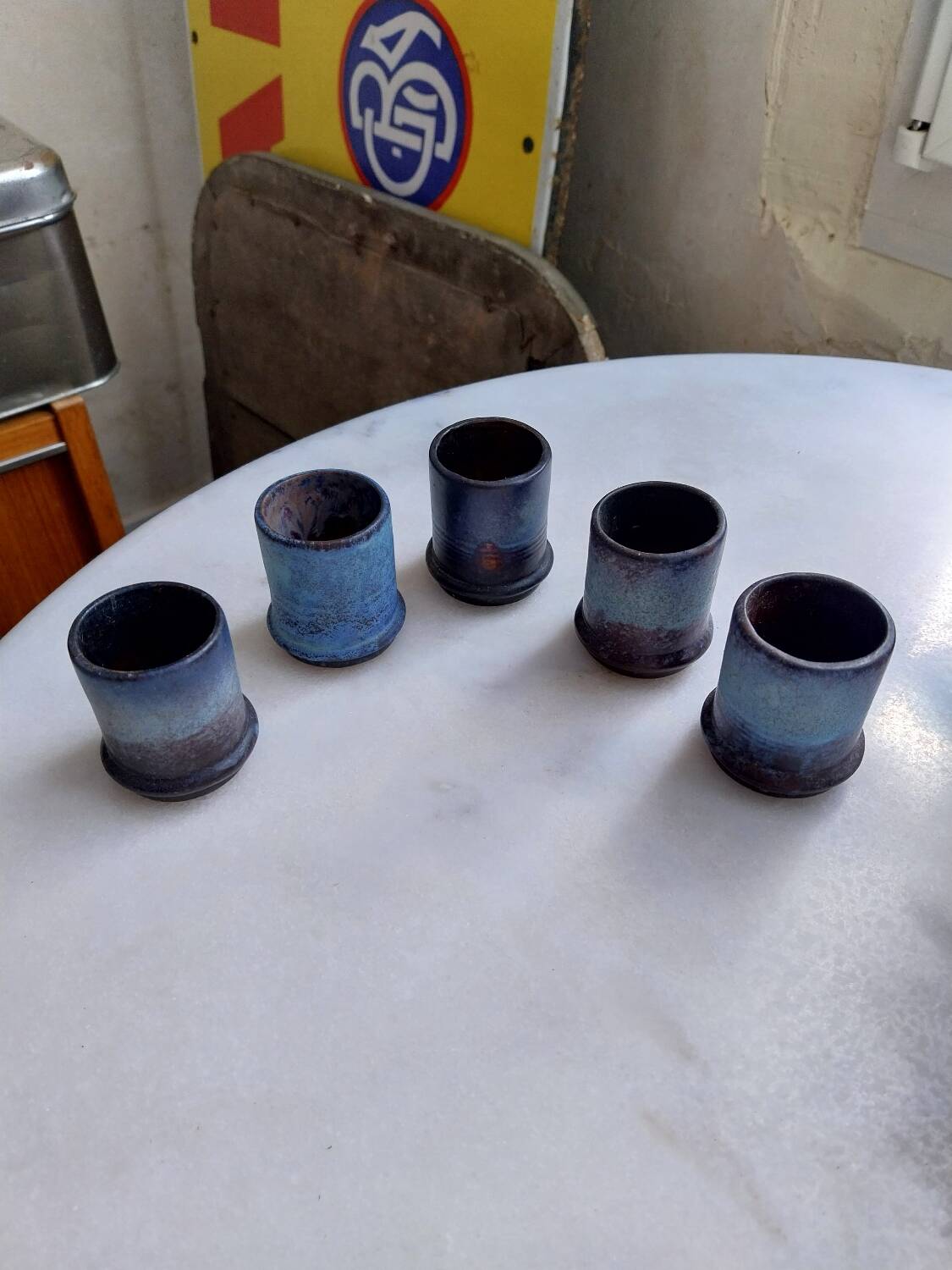 5 ceramic candle holders