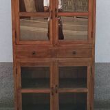 Antique teak cabinet with two drawers and four doors