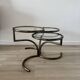Table basse Morex attribuée à Milo Baughman années 70 3 plateaux