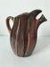 Vintage Belgian ceramic sculptural pitcher in chocolate brown.