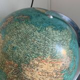 Vintage 1960s JRO Verlag globe, wood and PVC world map - 43 cm