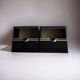 SET OF 2 VINTAGE BLACK BEDSIDE TABLES / MINI CABINETS