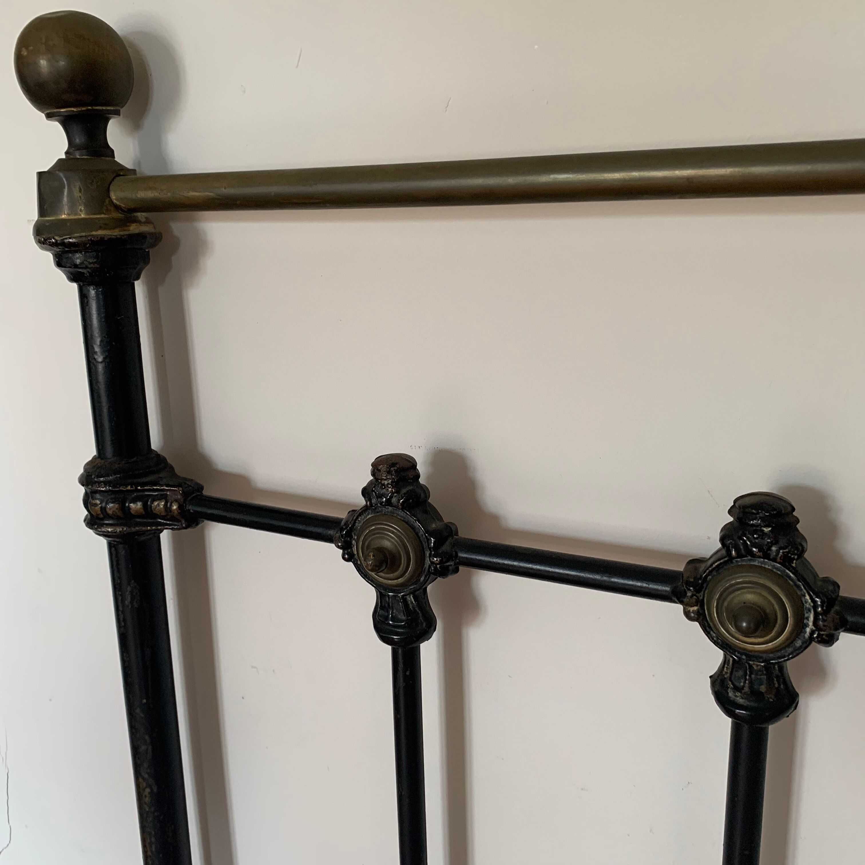 Victorian bed wrought iron and brass