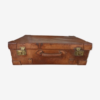 Antique leather suitcase