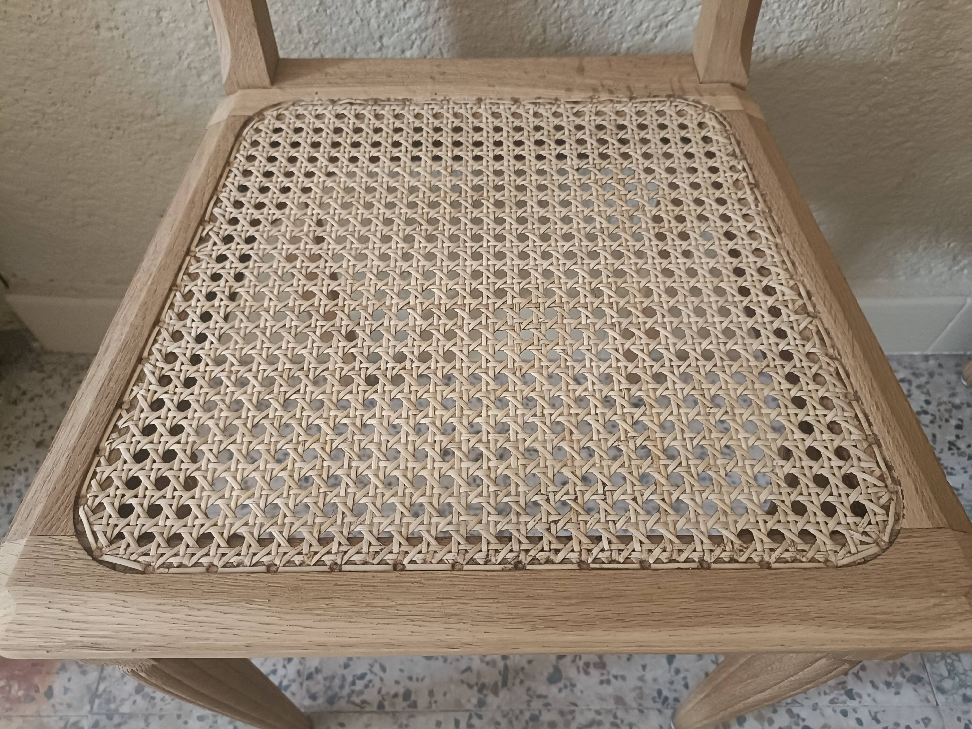 6 chaises cannées art déco rénovées