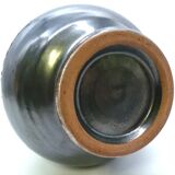 Vase pitcher, glazed ceramic in metallic black signed Jean Marais Vallauris.